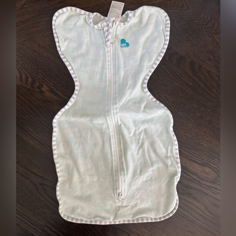 Love to Dream White Swaddle with Zipper and Lace Trim